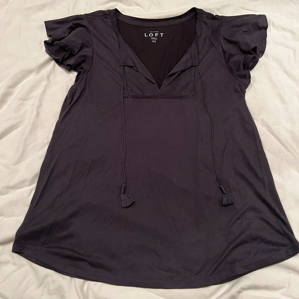 LOFT ruffle sleeve blouse